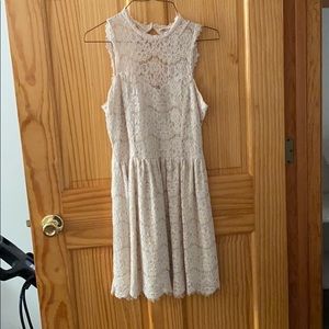 lacy cream colored dress